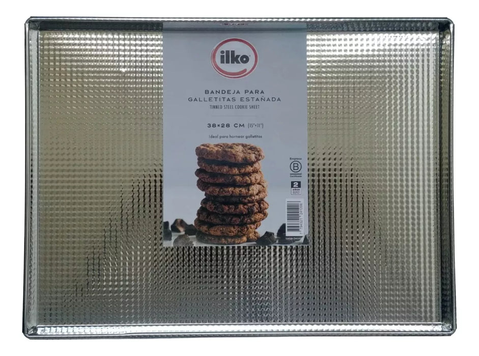 Ilko | Bandeja Para Galletitas 38 cm x 28 cm Tin Cookie Tray - Perfect for Pastry, Baking Essential