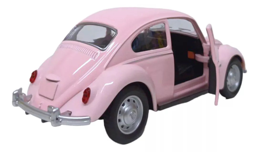 Coche modelo Volkswagen Beetle Classic Diecast a escala 1:28 de MSZ - Color coral claro