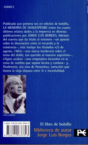 Alianza Book: "The Memory of Shakespeare" by Borges