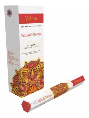 Vishnu Premium Incense Sticks - 6 Hexagonal Boxes | Imported from India | Long-Lasting Aromatherapy