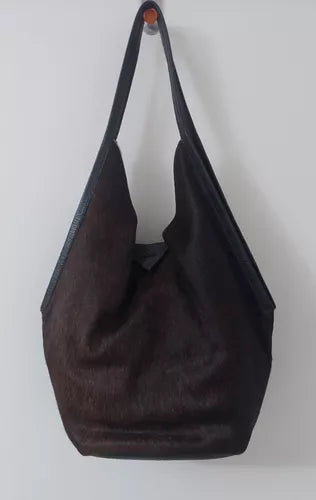 Prune Brown Camelia Fur Handbag - Luxurious and Exclusive Design