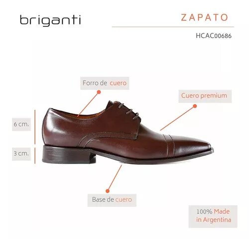 Briganti Men's Leather Dress Shoes with Leather Sole