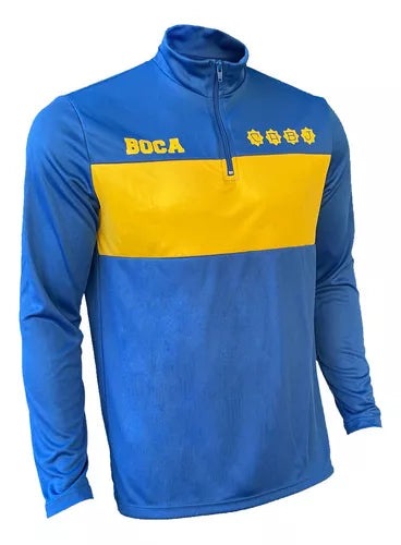 Boca Juniors Official Sports Sweater with Half Zip - 100% Polyester