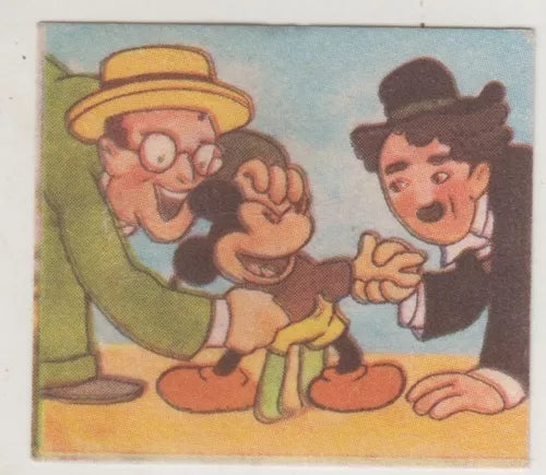 Disney Mickey Mouse Salutes Chaplin 1954 Cinema Card Uruguay