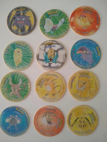Nintendo Gigan Pokémon Tazos - Set of 12 Giant Tazos - Rare Collection!