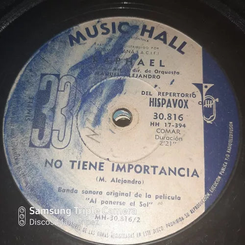 Serenata al atardecer de Raphael: Music Hall C24 Single Vinyl - Colección clásica de Sonora Records