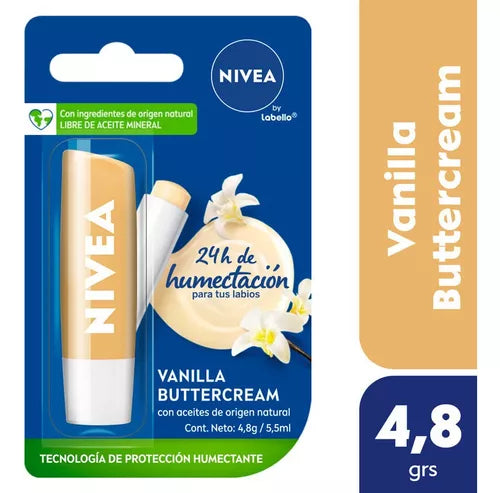 Nivea Lip Balm 24hr Moisture Buttercream Vanilla - By Labello