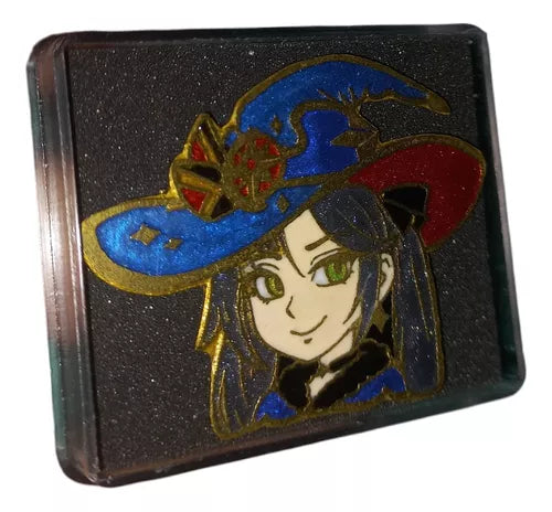 Genshin Impact Character Pin by Kraken - 4cm Bronze Brooch with Snap Fastener - Durable Colors