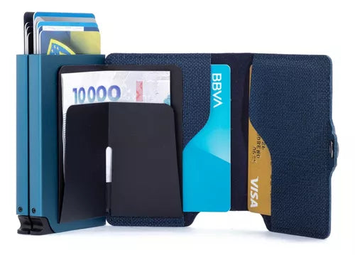 Official CABJ Xeneize Double Blue RFID Wallet - Secure Licensed Boca Juniors Product by Kyma