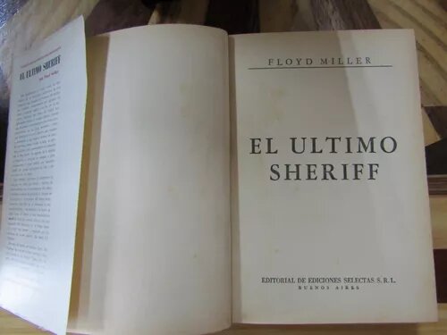 Floyd Miller's "El Ultimo Sheriff" - Hardcover Book with Dust Jacket