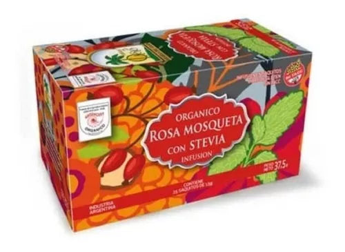 Oasis Organic Rosehip Tea with Stevia - Delicious Flavor - 20 Tea Bags