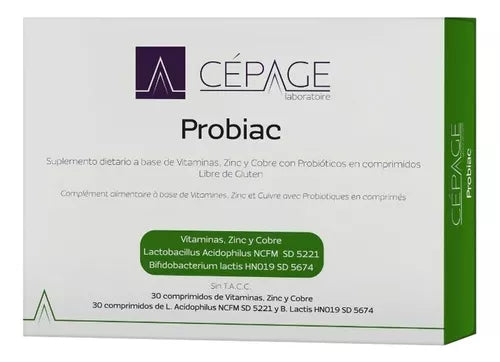 Cepage Probiac Suplemento Probiotico Vitamins Zinc Copper Probiotics (30 count)