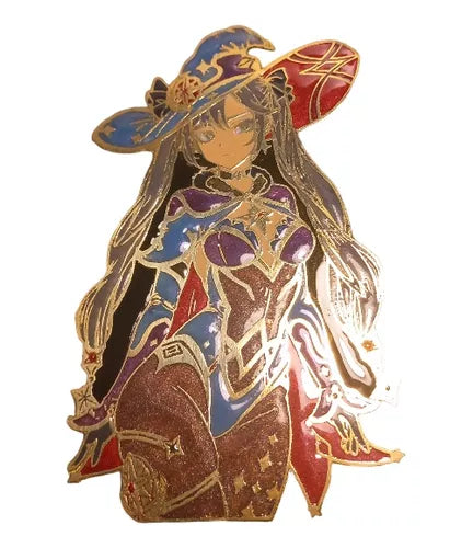 Genshin Impact Mona Deluxe Pin by Kraken - 10cm Bronze Brooch with Metallic Finish