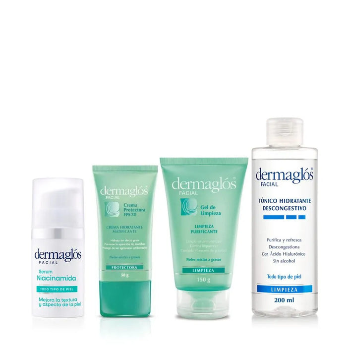 Dermaglós - Ultimate Skincare Kit for Combination to Oily Skin + Niacinamide Serum