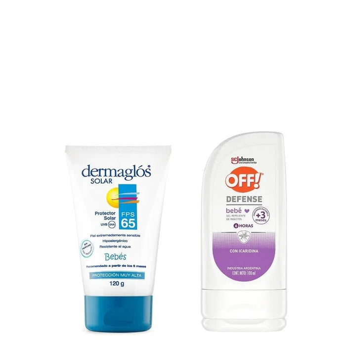 Dermaglós Baby Sunscreen and Defense Repellent Combo - SPF 65 + Icaridin Gel
