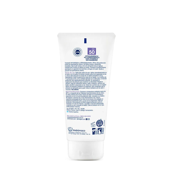 Dermaglós Dry-Effect Sunscreen Cream SPF 50 - Ultimate Hydration and Protection for Face and Body - 180g
