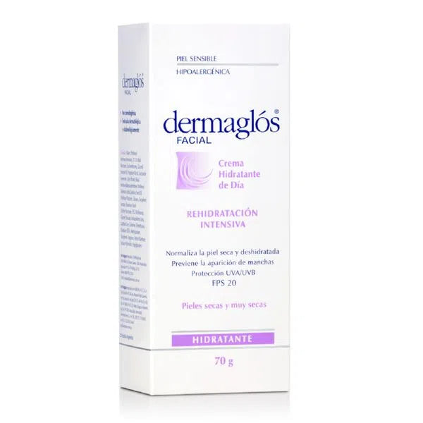 Dermaglós Hydrating Cream - Intensive Rehydration - UVA - UVB Protection - 70 g