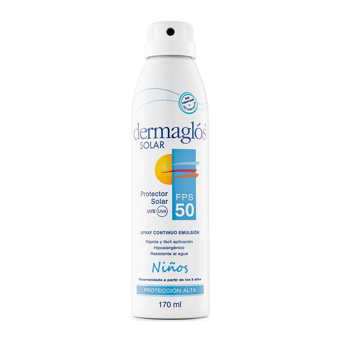 Dermaglós Kids Sunscreen SPF 50 - Continuous Spray Emulsion - Gentle on Delicate Skin - Hypoallergenic