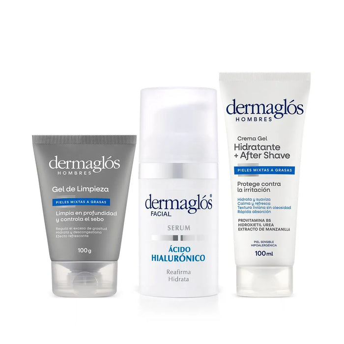 Dermaglós Men's Facial Routine: Express Routine with Serum for Vibrant Skin - Dermaglós