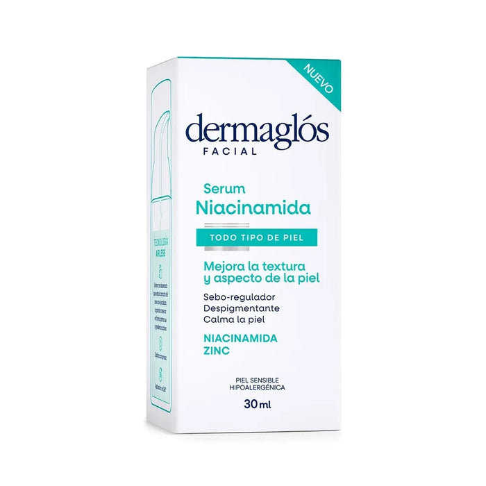 Dermaglós Niacinamide Facial Serum 30ml - Boost Radiance & Hydration - Sebum Control, Acne Relief, and Skin Brightening Formula