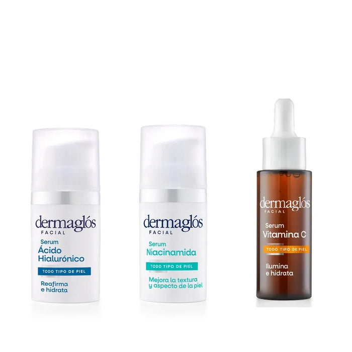 Dermaglos Skin Care Kit - Hyaluronic Acid, Vitamin C, Niacinamide Serum Set