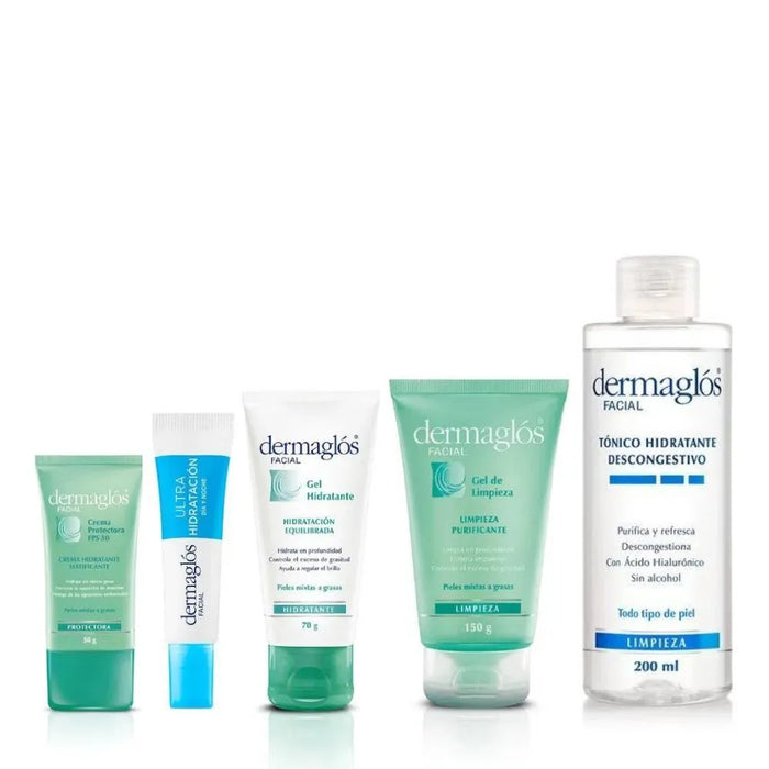 Dermaglós Unleashes the Power of Skincare: Your Ultimate Routine for Combination to Oily Skin - 4-Step Facial Bliss