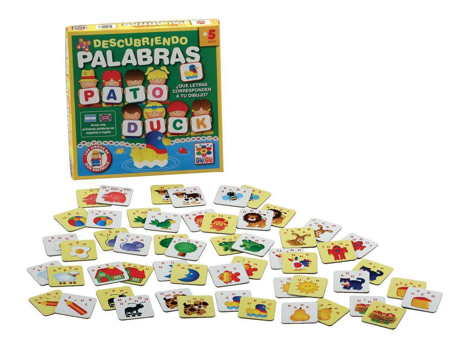 Descubriendo Palabras Word Board Game for Kids Ideal For Learning English & Spanish by Ruibal