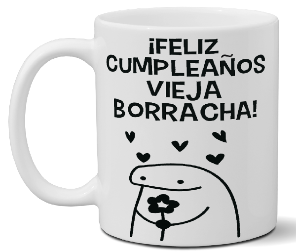 Devansha Funny Memes Mug ''Feliz Cumpleaños Vieja Borracha'': Add a Smile to Your Day with This Unique Cup