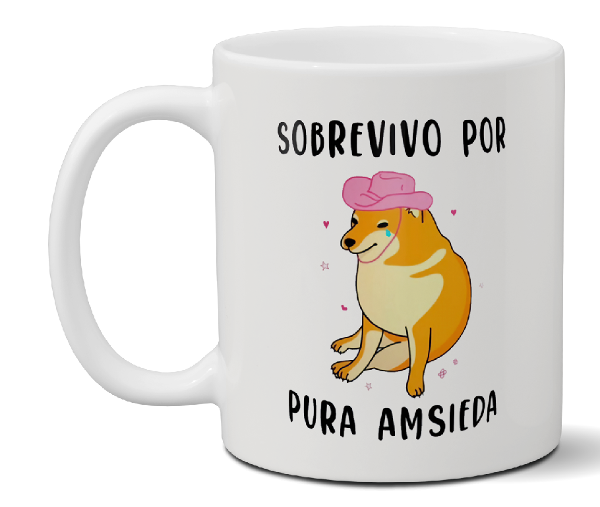 Devansha Funny Memes Mug ''Sobrevivo Por Pura Ansiedad'': Add a Smile to Your Day with This Unique Cup