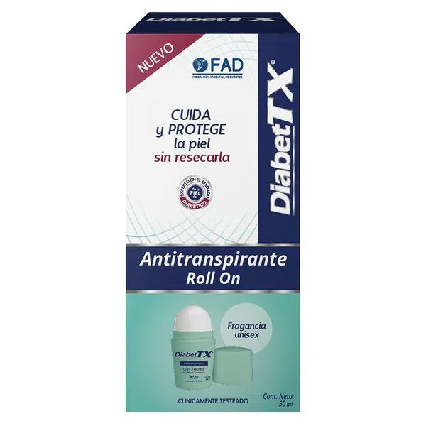 DiabetTX Antiperspirant Roll-On | Skin Care for Daily Use - Protect and Nourish | 50 ml - 1.69 fl oz