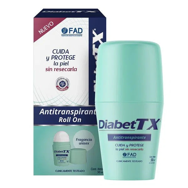 DiabetTX Antiperspirant Roll-On | Skin Care for Daily Use - Protect and Nourish | 50 ml - 1.69 fl oz