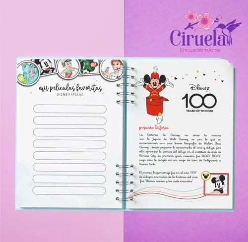 Disney 100 Years Agenda Replica - Capture the Magic of a Century in Style - Agenda Símil 100 Años Disney