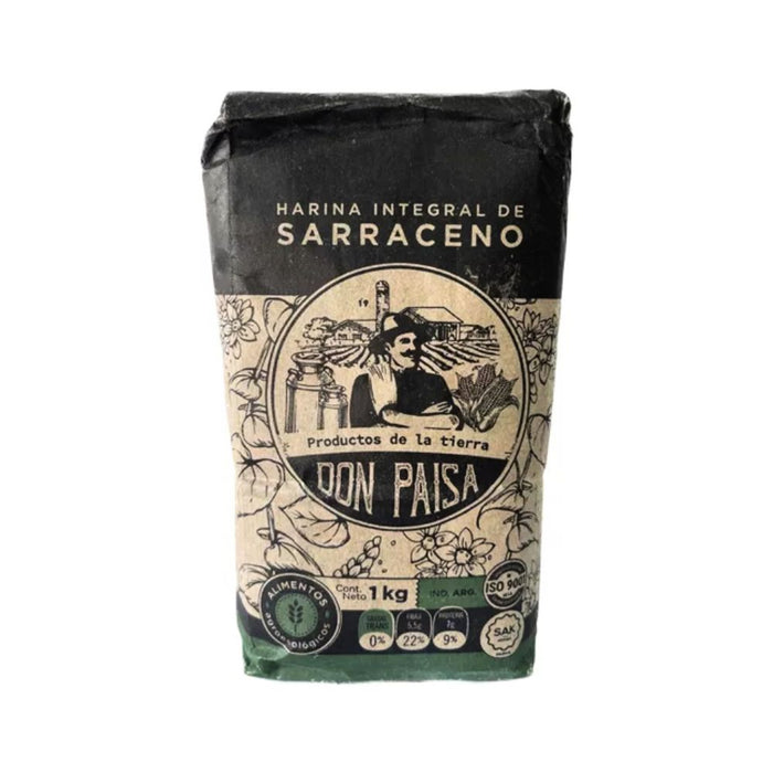 Don Paisa Agroecological Buckwheat Whole Grain Flour Harina Integral de Sarraceno, 1 kg / 2.2 lb bag
