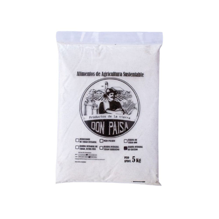 Don Paisa Agroecological Whole Rye Flour Harina de Centeno Integral, 5 kg / 11 lb large bar