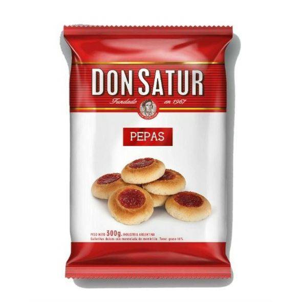 Biscoitos Don Satur Pepas de Membrillo com Recheio de Geleia de Marmelo Clássico "Pepas", 300 g / 10,5 oz (pacote de 3) 