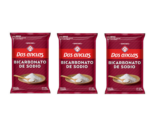 Dos Anclas Bicarbonato de Sodio Baking Soda, 25 g / 0.88 oz pouch (pack of 3)