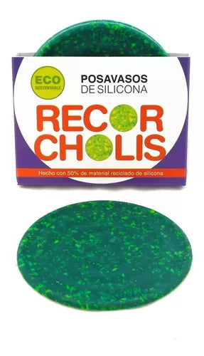 Ecosustainable SI O SI Silicone Coasters - 4-Pack Cork-look Mats