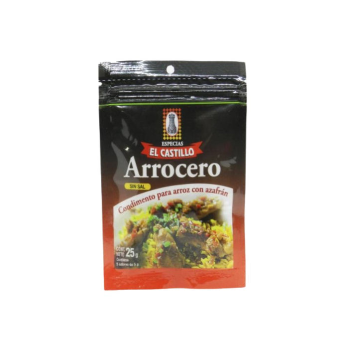El Castillo Arrocero Condimento Para Arroz Rice Condiment with Saffron, 25 g / 0.88 oz Zipper Pouch (pack of 3)