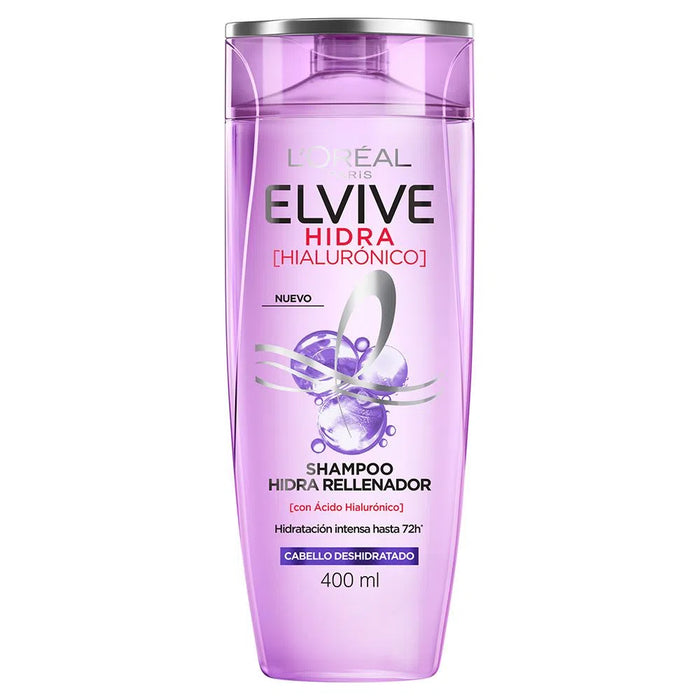 Elvive L'Oréal Shampoo Hidra Hialurônico Shampoo com Ácido Hialurônico, frasco de 400 ml / 13,52 fl oz 