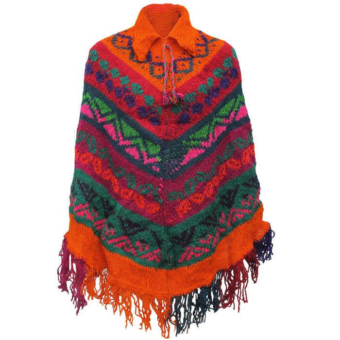 Handcrafted Artisanal Poncho: Norteño Argentinian Style - Multicolor - For Adults