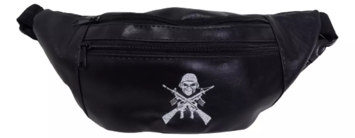Embroidered Leather Rock Fanny Packs - Iron Maiden Style, Ultimate Rocker Vibe