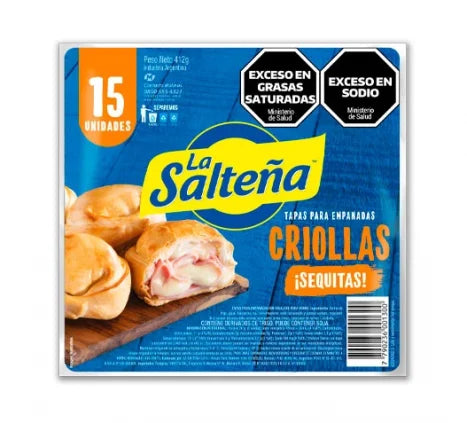 La Salteña Tapa De Empanadas Criollas Ideal Para Horno Classic Empanadas Dough Disc, 15 discs ea x 6 packs (90 discs)