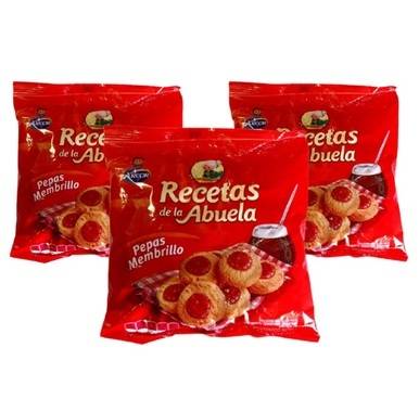 Recetas De La Abuela Pepas Membrillo Sweet Cookies with Quince Jelly Classic "Pepas" Perfect for Mate, 183 g / 6.45 oz (pack of 3)