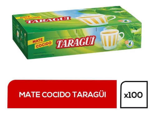 Taragüi Mate Cocido, Desayuno Ready to Brew Yerba Mate Bags (box of 100 bags)