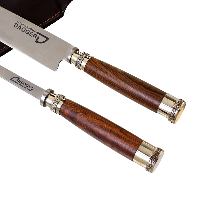 Carving Fork Knife Set Stainless Steel Wood Handle Barbecue
