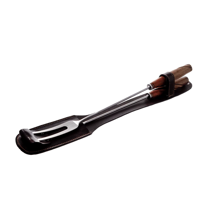 Estilo Austral | Artisanal Grilling Set with Wood Handle - BBQ Tools for Asado | 16 cm