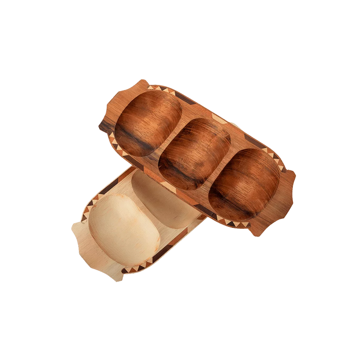 Estilo Austral | Handcrafted Wooden Snack Platter with Compartments | Batea de Madera
