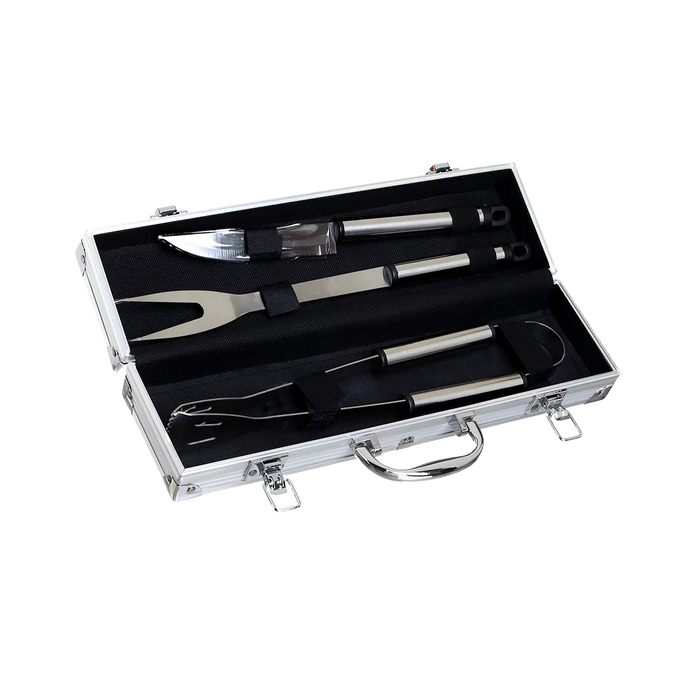 Estilo Austral | Premium BBQ Metal Box Set with 3 Essential Grill Accessories - Grilling Kit