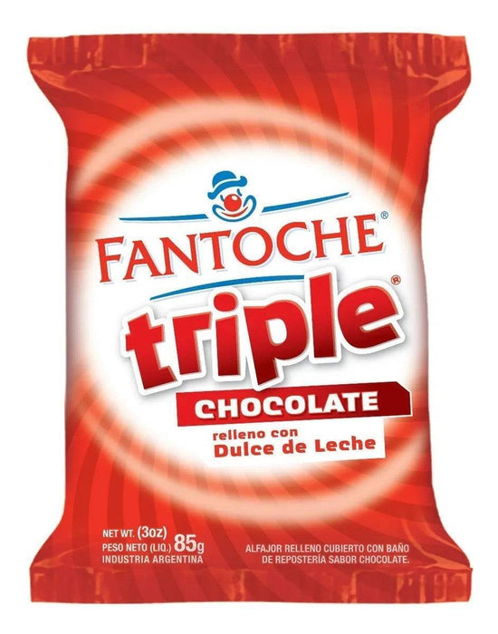 Fantoche Alfajor Triplo Chocolate ao Leite com Doce de Leite Grande, 85 g / 3 oz (pacote com 6) 