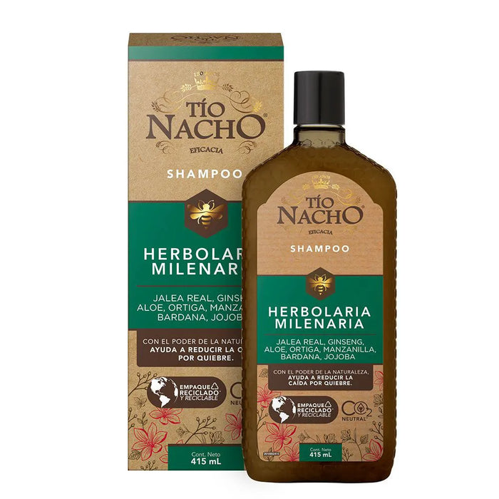 Shampoo Tío Nacho Herbolaria Milenaria x 415 ml - Natural Hair Care for Strength & Growth
